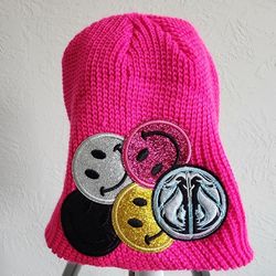 NEON PICK BE HAPPY HOPE & BALANCE BEANIE  