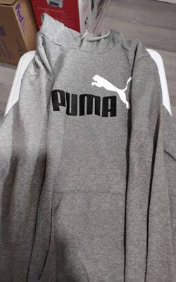 Puma Gray Pullover Hoodie Lg