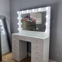 White Vanity Full Size Mirror 