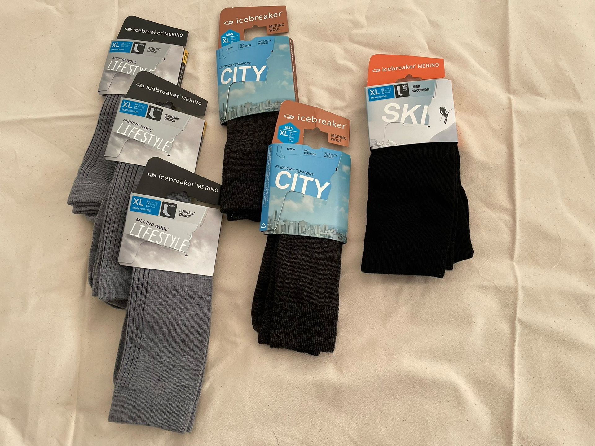 *NEW* 6 pairs Men’s Merino Wool Icebreaker Socks XL *40% Off*