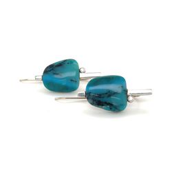 14k Turquoise And Diamond Earrings