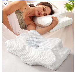 Emircey Cervical Neck Pillow for Sleeping, Adjustable Ergonomic Pillow for Pain Relief, Odorless Memory Foam Pillows for Side Back Stomach Sleeper