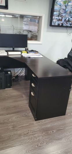 Office Desk L Shape with Drawers