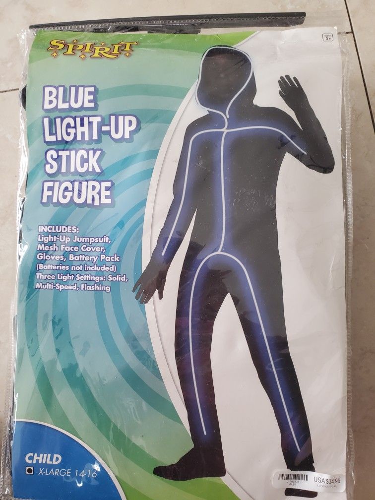 Spirit Blue Light Up Stick Figure Size 3+