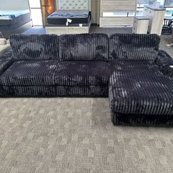 Big Deep Oversized Black Sofa 