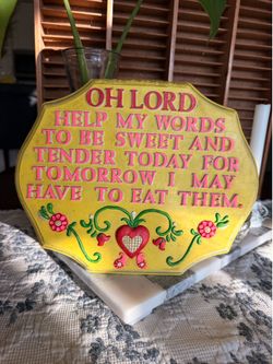 Oh Lord 1975 Wall Plaque kitsch