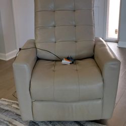 Leather reclining chair with charging ports