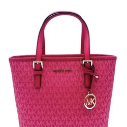 *NEW* MICHAEL KORS - JET SET TRAVEL EXTRA-SMALL LOGO TOP-ZIP TOTE BAG 