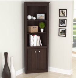 Inval Corner Cabinet w/ Shelves and 2 Doors Black (Used)