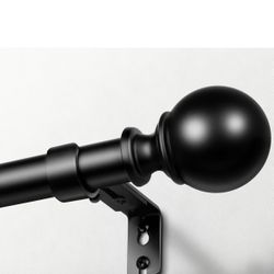 Black Curtain Rods 66-120 Inches, adjustable 