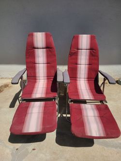 Vintage Marga Italy Outdoor Airstream Camping Reclining Padded Lawn Lounge Chair