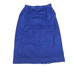 Vintage Pendleton Royal Blue Wool Skirt Straight Lined Pockets Back Slit Sz 10