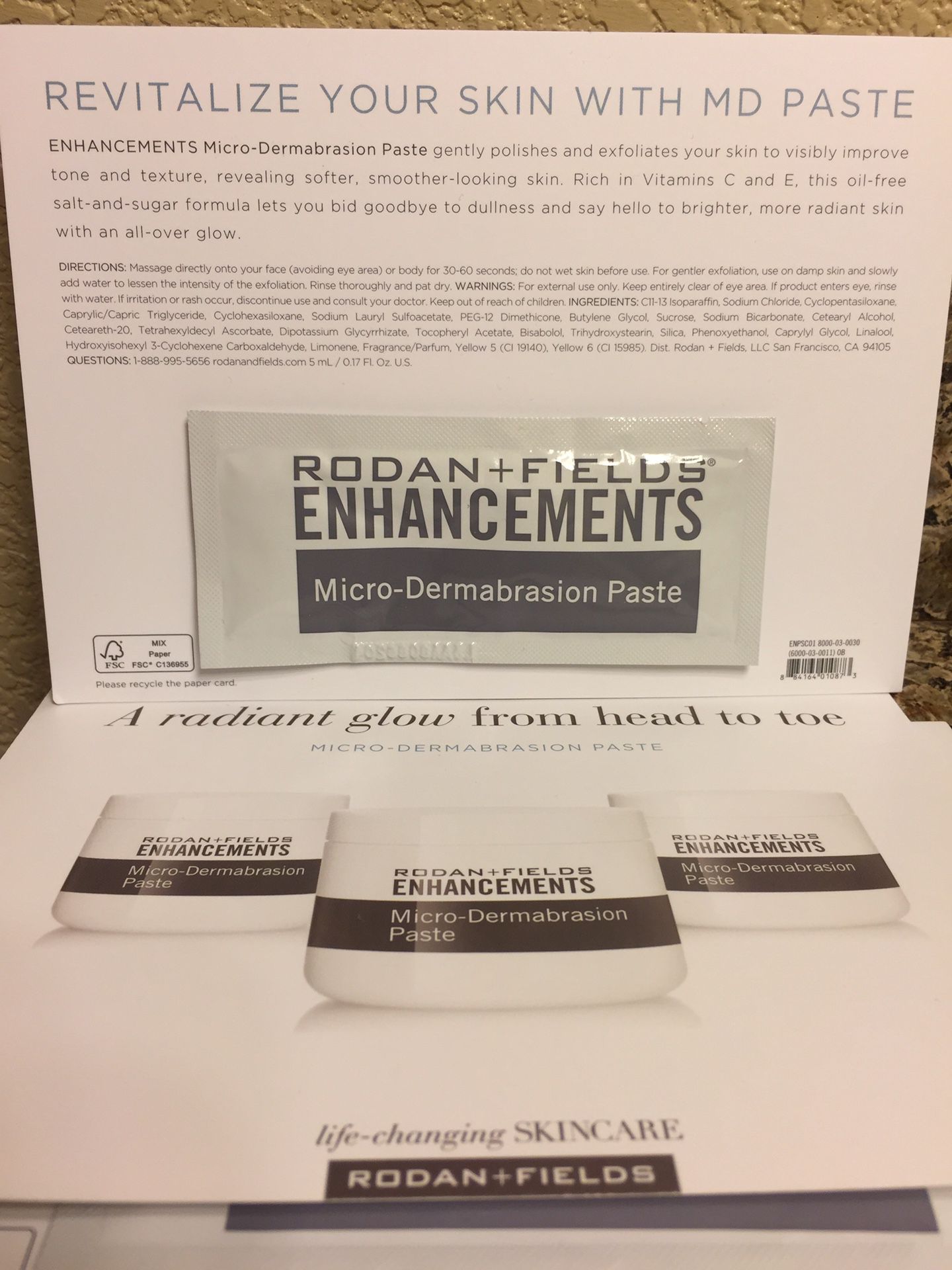 R+F Rodan and Fields Microdermabrasion Paste Samples