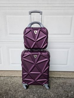 Amka Gem 2-Piece Purple Carry-On Spinner and Cosmetic Suitcase
Hardside Luggage