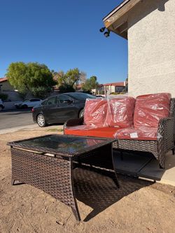 New PATIO SOFA WITH COFFEE TABLE