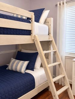 Wood Bunk Bed with Ladder