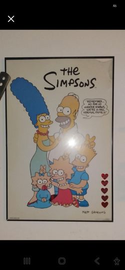 16x20 framed Simpsons poster