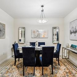 6 Chaies Glass Dinning Table Set