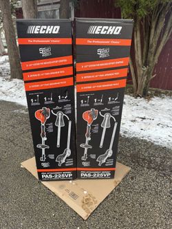 ECHO PAS-225VP 21.2 cc Gas 2-Stroke Attachment Capable Straight Shaft String Trimmer with Speed-Feed Head and Curved Shaft Edger Kit