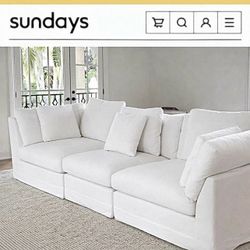 NEW IN-BOX—Free Same-Day Local Delivery Sundays™ Get Together™ 3-Piece Modular Sofa in Performance Fabric (Retail $4,000+tax)