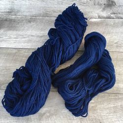 Lot of 2 Skeins Navy Blue Wool Yarn