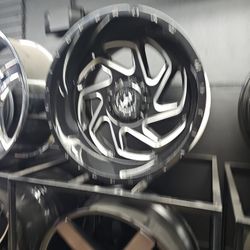 22x12 Motiv Rims 6 Lug 6x139 6x5.5 6x135 On New Tires 33 1250 22 Lt 