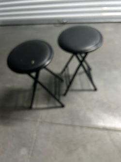 Black Folding Stools – Set of 2
