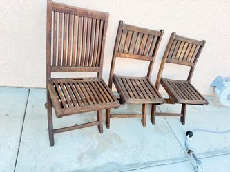 Patio teak chairs x3