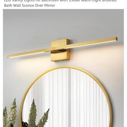 Gold Bathroom Vanity Light Fixtures - 30 inch Rotatable Modern LED Vanity Lights for Bathroom with 3500K Warm Light Brushed Bath Wall Sconce Over Mirr