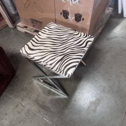 Stool zebra hair on hide