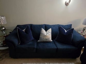 Beautiful Navy Blue Sofa & Loveseat Set – Excellent Condition – $500-600 OBO