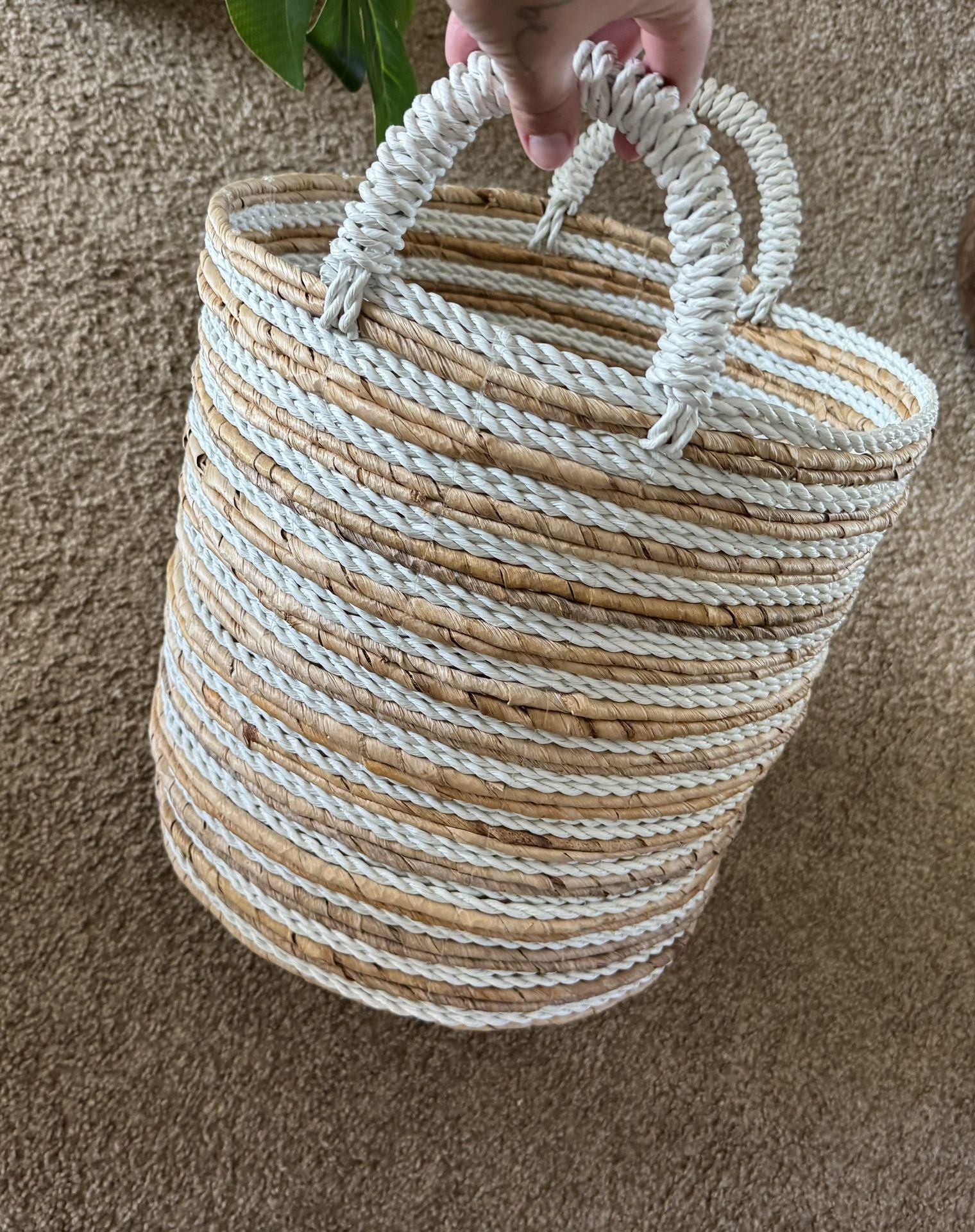 Structured Woven Basket (Boho / Neutral Decor)