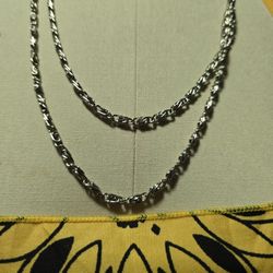 21 Inch Double Strand Sterling Silver Chain New