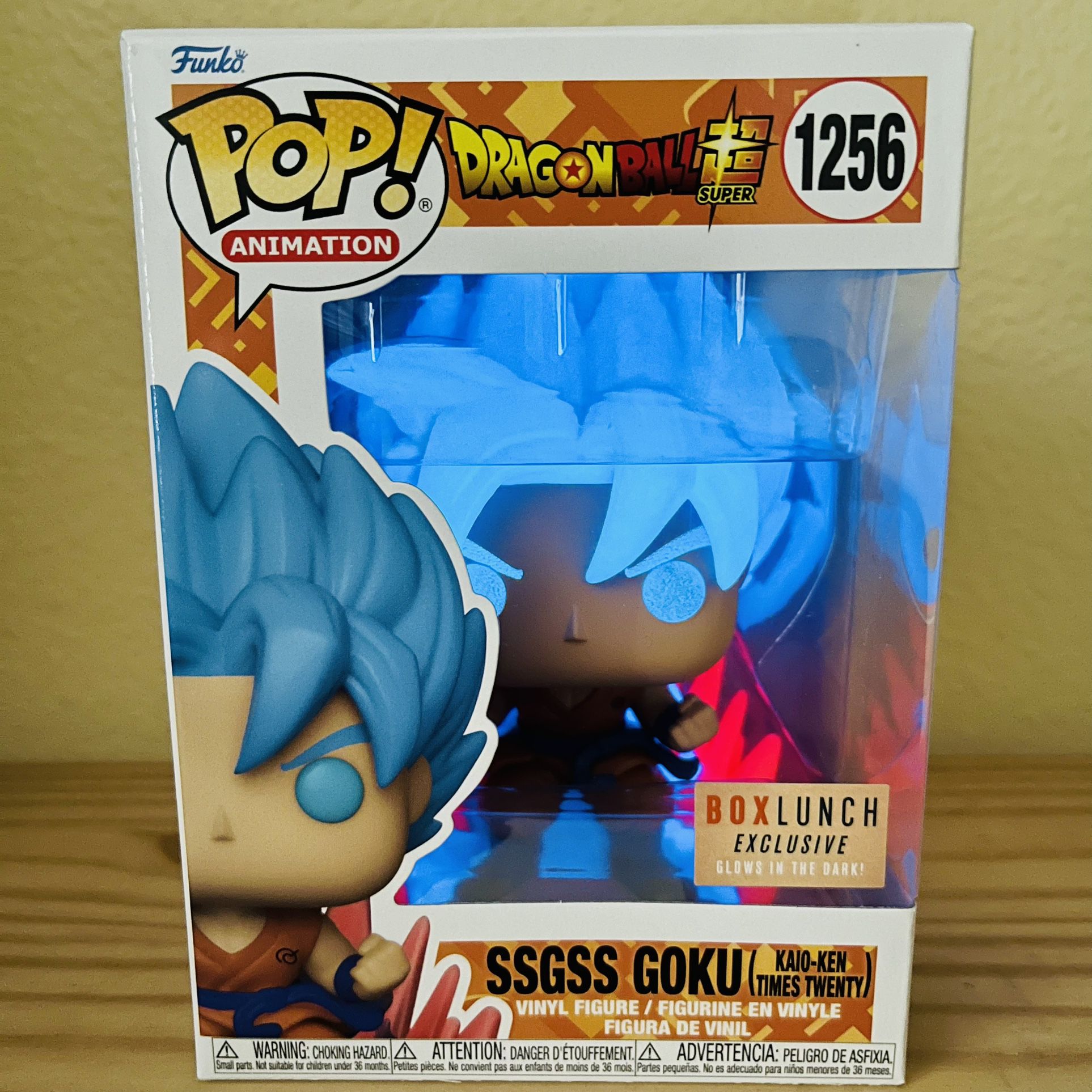 Funko Pop! Animation Dragon Ball Super SSGSS Goku (Kaio-Ken Times Twenty)  Glow-in-the-Dark Vinyl Figure - BoxLunch Exclusive