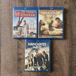The Hangover 1, 2 and 3 Comedy Movie Film Blu-Ray Discs