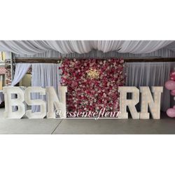 Flower Backdrop And Marquee Letters 