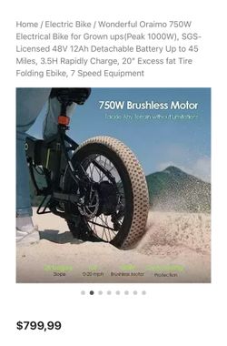 Oraimo Scrambler 100_750W e-bike ☝️NEW 