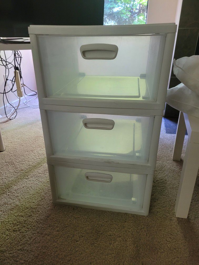 Plastic Storage With 3 Drawers 
