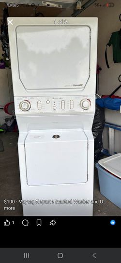 LIKE BRAND NEW BARLEY USED STACKABLE WASHER AND DRYER WITH WARRANTY CAN DELIVER NO SALES TAX