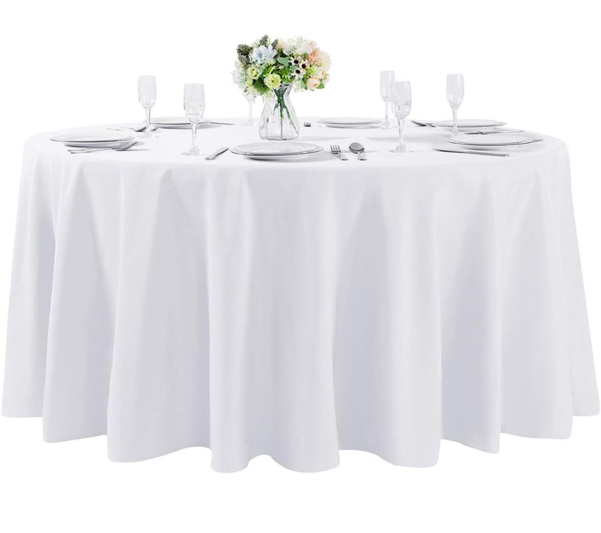 120in White Round Tablecloths
