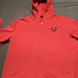 red True Religion zip-up