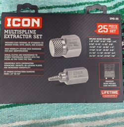 Icon 25 piece multispline extractor set