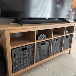 TV Console Stand  Solid Wood.  $200