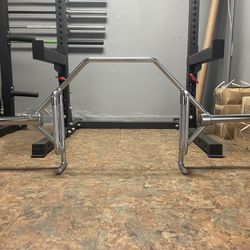 New Open Hex Bar / Trap Bar / Shrug Bar / Trap Hex Bar Olympic Hard Chrome Hex Bar Includes Free Collars  With 2 Inch Hole