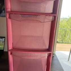 Pink plastic drawers
