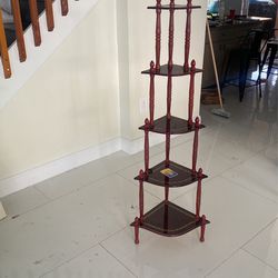 5 Stacked Corner Shelf Wood 