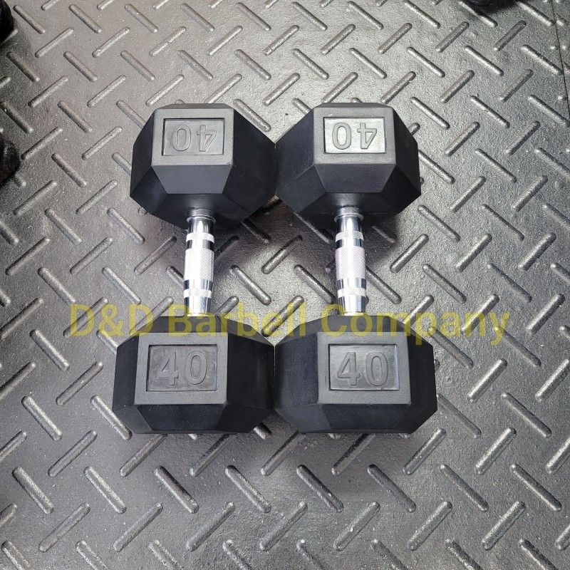 40lb Rubber Hex Dumbbells PAIR BRAND New