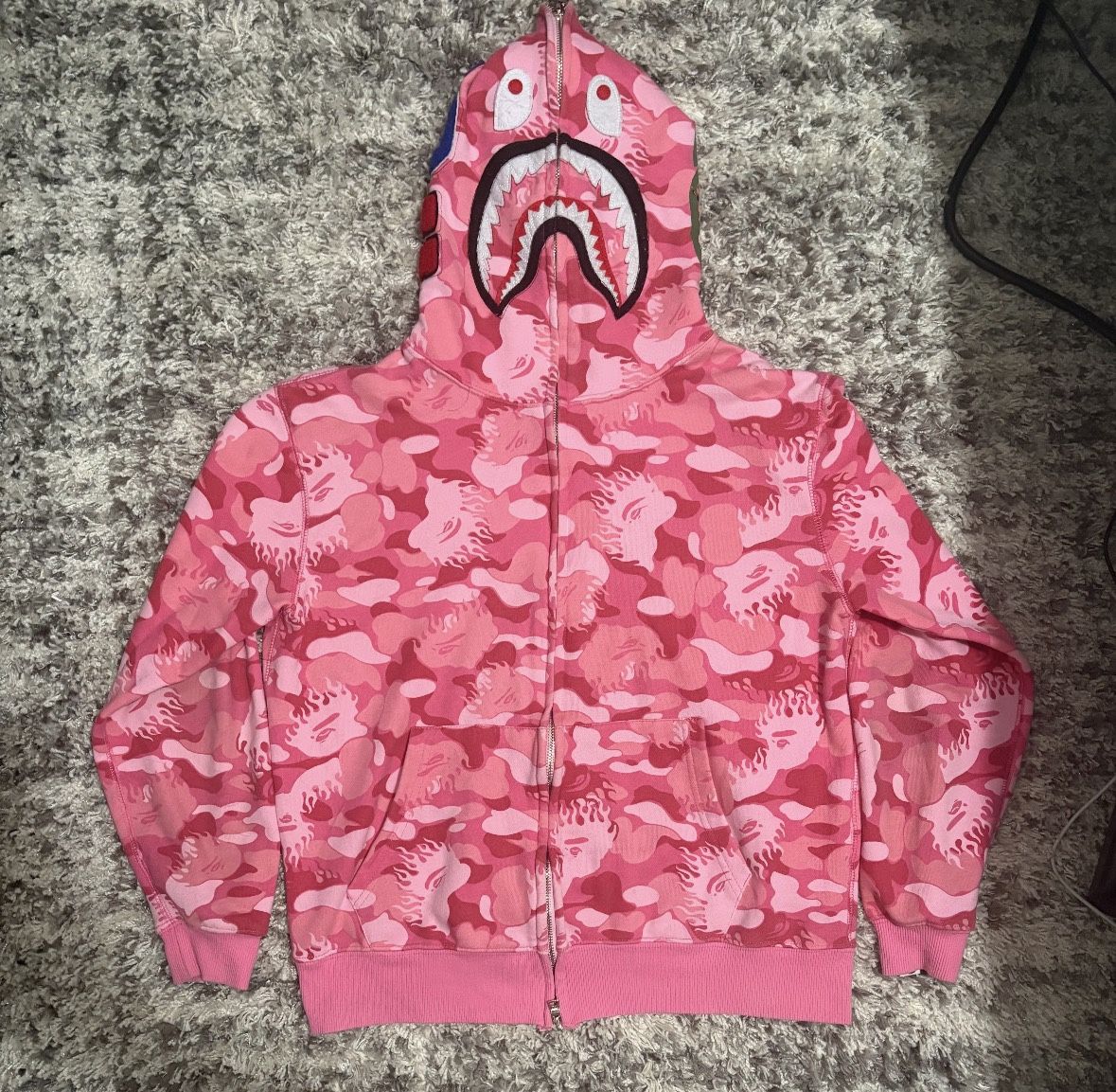 Pink bape hoodie 