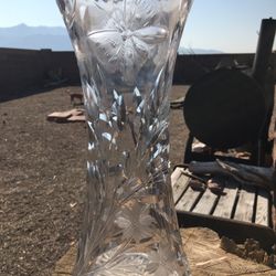 Vintage Crystal Vase Old