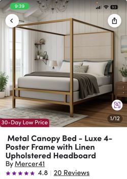 King Size Gold Canopy Bed